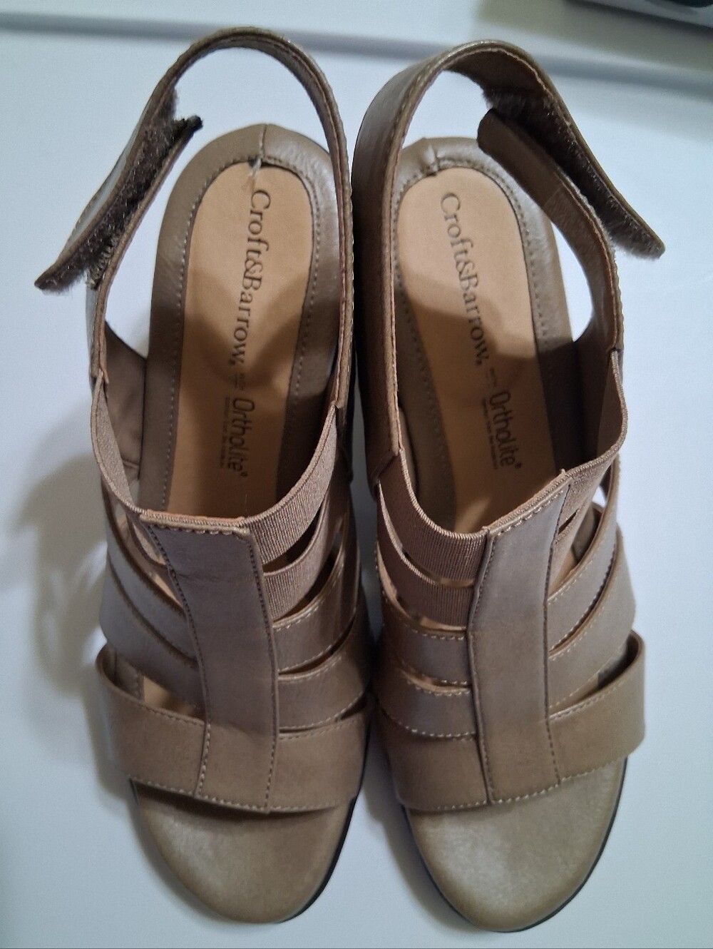 Croft & Barrow Ortholite Comfort Foam Strappy Sandals Taupe Sz 8 - Picture 5 of 6